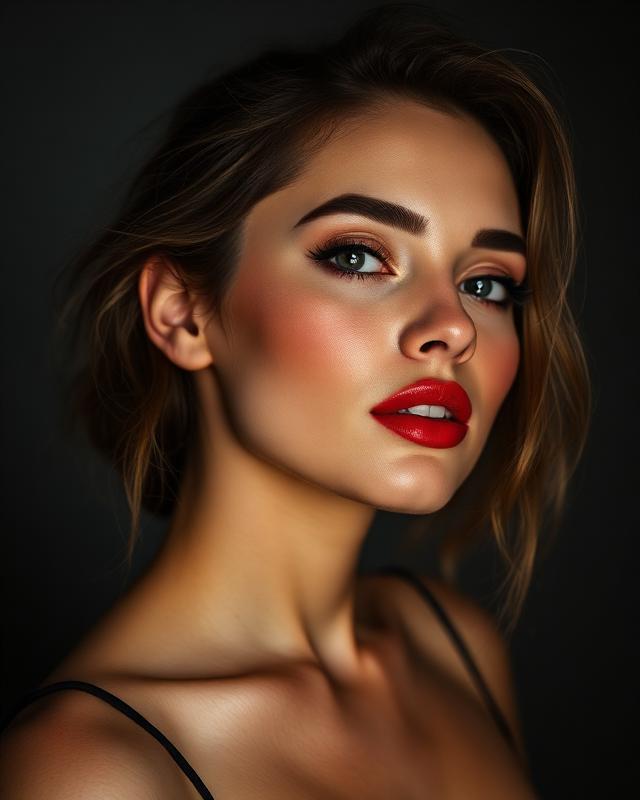 AI portrait — studio red